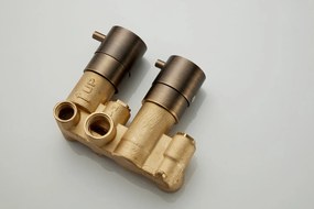 Saniclear Antique complete inbouw thermostaat rechthoekig verouderd messing