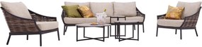 Goossens Loungeset Milou grijs, buitenstof, 3-zits,