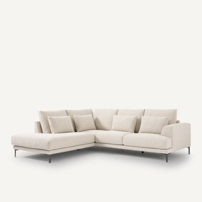 Zitbank met hoek links en armleuningen, bouclé, Marsile