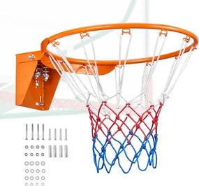 VEVOR basketbalring, basketbalring voor wand- of deurmontage, robuuste Q235 flexibele basketbalring met net, standaard 18-inch hangende basketbalring voor binnen- en buitengebruik voor kinderen en volwassenen.