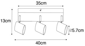 Moderne plafondlamp wit 3-lichts verstelbaar rechthoekig - Jeana Modern GU10 Binnenverlichting Lamp