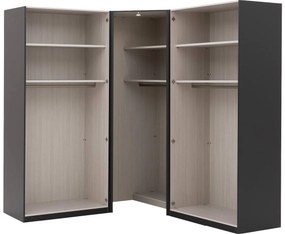 Goossens Excellent Kast Systeem Statement Compleet, 5 draaideuren met hoekkast inloop 45 graden 205 cm breed 223 cm hoog 205 cm diep