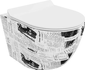 Mexen Lena Rimloze wc-pot met softclose slanke duroplast zitting, wit patroon - 30224099