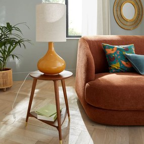 Tafellamp in glas en linnen, Juna