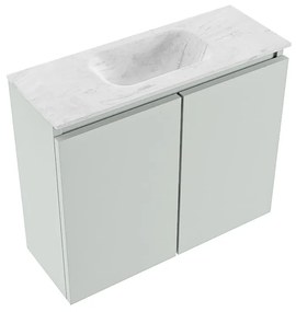 Mondiaz Ture DLux toiletmeubel 60cm greey met wastafel opalo midden met kraangat