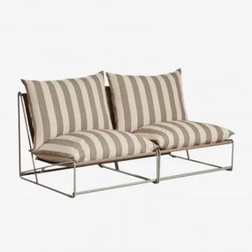 Amaro 2-delige Modulaire Tuinbank Tapioca Beige - Bruin - Mokka - Sklum