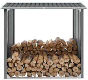 vidaXL Haardhoutschuur 172x91x154 cm gegalvaniseerd staal grijs