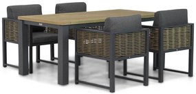 Tuinset 4 personen 180 cm Aluminium/wicker Grijs Santika Furniture Santika