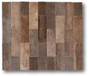 Hoogglans Handvorm Wandtegel 5x16 Cm Celebes Bruin A460