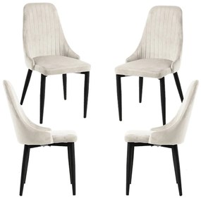 Set 4 Kan Fluwelen Stoelen