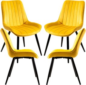 Set 4 Lene Fluwelen Stoelen