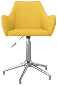 vidaXL Kantoorstoel draaibaar stof geel