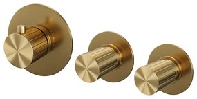 Brauer Stripe inbouw badkraan met badvulcombinatie en 3 standen handdouche messing geborsteld PVD