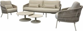 Sarenza stoel bank loungeset 5 delig zand rope latte frame