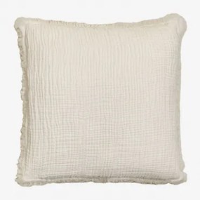 Vierkant Kussen 45x45 Cm Katoen Gaas Jobert Beige – Crème - Sklum