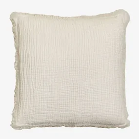 Vierkant Kussen Van Katoengaas (45x45 Cm) Jobert Beige – Crème - Sklum