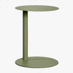 Ronde Bijzettafel Voor De Tuin Ø40 Cm Van Staal Yannik Groen – Intens Olijf - Sklum