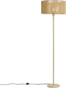 Vloerlamp beige met papieren touw kap 50/50/25 - Simplo