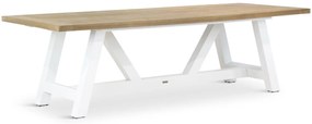 Dining Tuintafel rechthoekig 260 x 100 cm Aluminium/teak Wit Florence