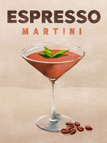 Ilustratie Espresso Martini Cocktail Bar Decor, The Whiskey Ginger
