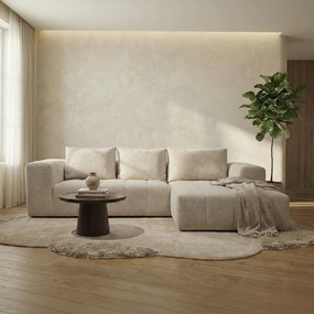 Beige Bank Met Decoratieve Strepen Hoek Rechts