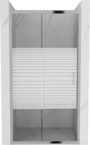 Mexen Apia schuifdouchedeur 90 cm, strepen, chroom - 845-090-000-01-20