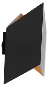 Design wandlamp zwart met gouden binnenkant - Fold