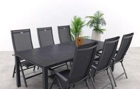 Hartman Salvatore/Chaneo verstelbare tuinset - 220x100 cm. - 7-delig