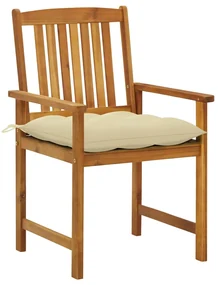 vidaXL Tuinstoelen 4 st met kussens massief acaciahout