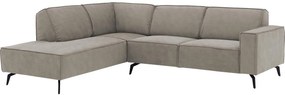 Goossens Hoekbank Hercules grijs, microvezel, 2,5-zits, modern design met ligelement links