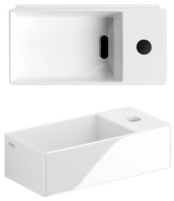 Clou New Flush 3 keramische fontein 35cm met kraangat rechts wit glans
