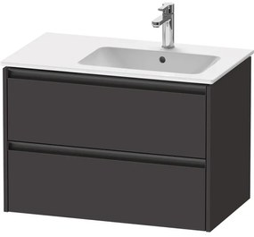 Duravit Ketho 2 wastafelonderbouwkast met 2 laden voor waskom rechts 81x48x54.9cm met grepen antraciet grafiet supermat K25268080800000