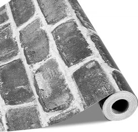 VEVOR Zelfklevend Behang, 45 cm x 10 m, Muurbehang, Zelfklevende Folie met Grijs Baksteeneffect, Meubelfolie, Meubelsticker, Decoratieve Vinylrol voor Slaapkamer, Keuken, Kantoor, Badkamer, Bureau