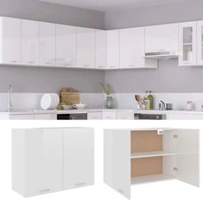 vidaXL Hangkast 80x31x60 cm spaanplaat hoogglans wit
