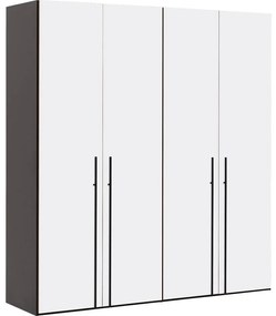 Goossens Kledingkast Easy Storage Ddk, Kledingkast 203 cm breed, 220 cm hoog, 4x glas draaideur