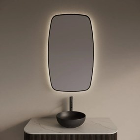 Gliss Design Epos spiegel met LED-verlichting 60x100cm verticaal mat zwart