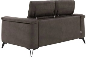 Goossens Excellent Bank Alma grijs, micro leer, 2-zits, urban industrieel