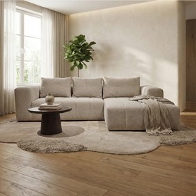 Beige Bank Met Decoratieve Strepen Hoek Rechts