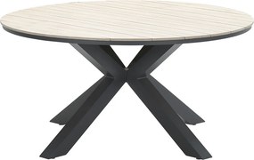 Garden Impressions Marbella tuinset 6-delig vin. willow - Tulli tuintafel Ø148 cm