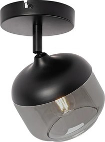 Design spot zwart met goud en smoke glas - Kyan