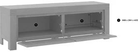 Goossens Tv Meubel Clear, 2 kleppen 45 cm diep