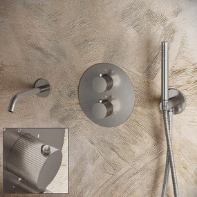 Saniclear Exclusive Stripes inbouw badkraan rond RVS