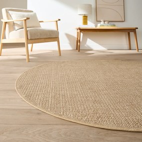 Rond vloerkleed met jute-effect voor binnen en buiten, ESSENY