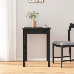 vidaXL Eettafel 55x55x75 cm massief grenenhout zwart