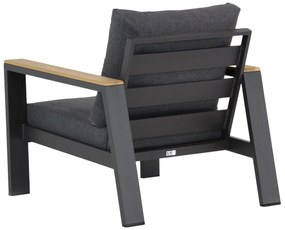 Tuinstoel Aluminium/teak Grijs-antraciet Lifestyle Garden Furniture Marietta