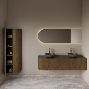 Gliss Design Alluro kolomkast 160cm met ronding rechts castle brown