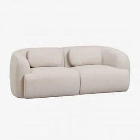 2-delige Modulaire Bank In Chenille Coquette Chenille Crèmebeige - Sklum