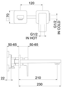 Sapho Tursi 2-gats inbouw wastafelkraan chroom