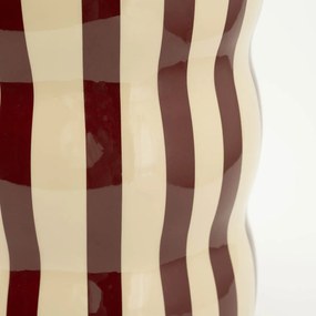 By-Boo Candice Hoogglans Bijzettafel Beige Rood - 28 X 28cm.