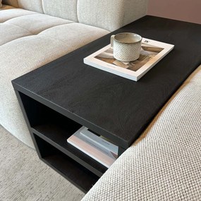 Banktafel Zwart Met Opbergruimte - 92 X 42cm.